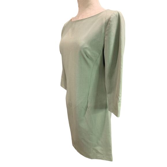 Size 6 Trio Brand Sage Green A-Line Dress Lined 3/4 Sleeve - Picture 3 of 9